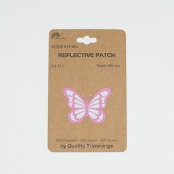 Ecusson  réfléchissant papillon fuchsia 36X46MM - La boite à tissus