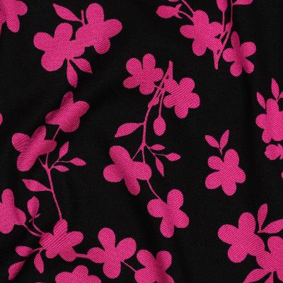 Viscose FLEURS EXTENSIBLES DE ROSELLA - NOIRES