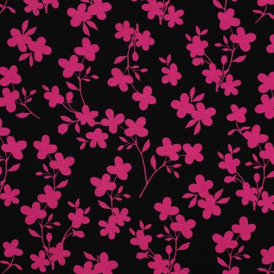 Viscose FLEURS EXTENSIBLES DE ROSELLA - NOIRES