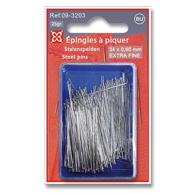 Epingles couture extra fines 34 mm x 0,60 mm - Blister 25 grammes