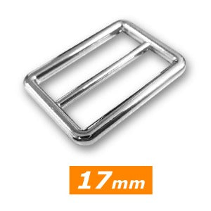 Boucle coulisse passant double finition inox 17mm - La boite à tissus