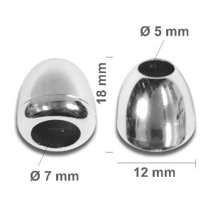 Embout cordon clochette + capuchon argent - La boite à tissus