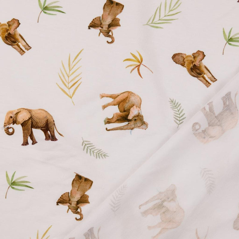 Jersey de coton imprimé éléphants