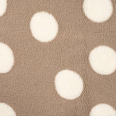 Tissu Bouclette imprimé pois- Beige