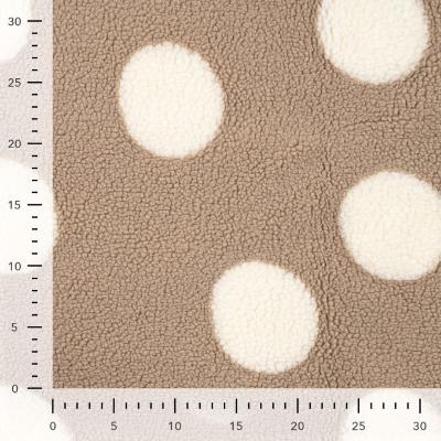 Tissu Bouclette imprimé pois- Beige