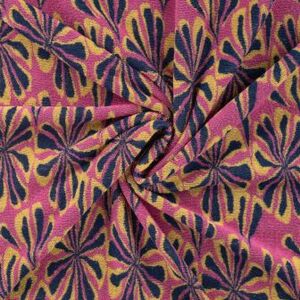 Tricot Eponge Multi jacquard fleur fuchsia qjutie & le qjutest