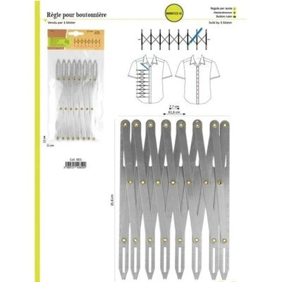 RÈGLE POUR BOUTONNIERE 15 ,8X61,6CM