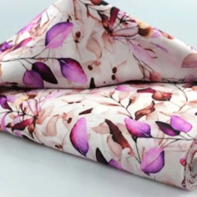 Viscose numérique imprimé fleurs-Mauve et Rose