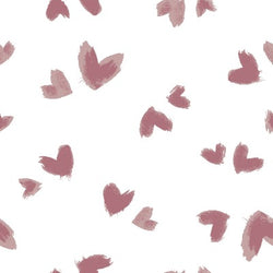 Jersey de coton  imprimé coeur Rose Poussière