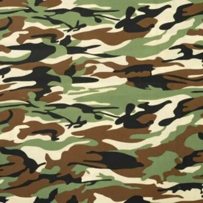 Coton popeline camouflage-Khaki