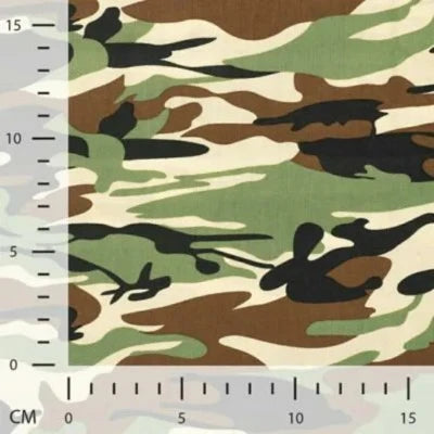 Coton popeline camouflage-Khaki