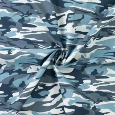 Coton popeline camouflage-Denim