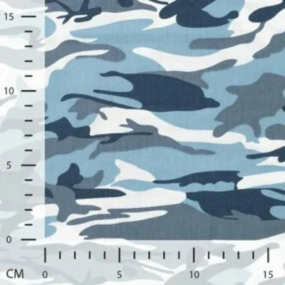 Coton popeline camouflage-Denim
