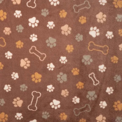 Cute fleece imprimé-Pattes et os chocolat