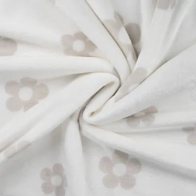 Cute fleece imprimé Fleurs- Blanc cassé