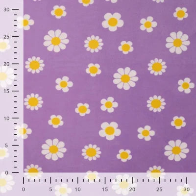 Jersey Velours Chilly imprimé Fleurs- Violet