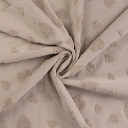 Coton coeurs jacquard- Sable