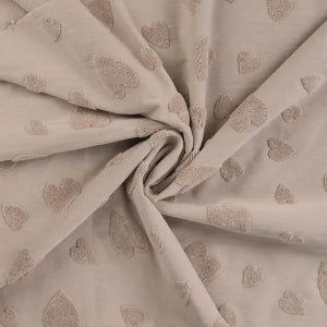 Coton coeurs jacquard- Sable