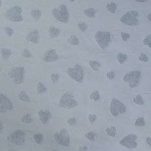 Coton coeurs jacquard- Bleu