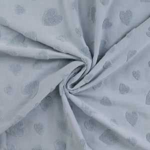 Coton coeurs jacquard- Bleu