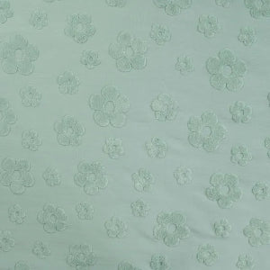 Coton fleurs jacquard- Menthe