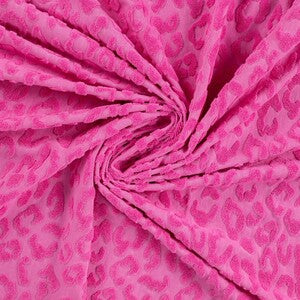 Coton Jacquard Lépoard- Fuchsia