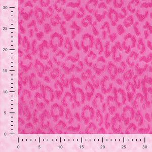 Coton Jacquard Lépoard- Fuchsia