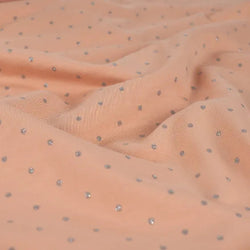 French Terry Molletonné  Dots Glitter- Dusty Salmon