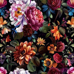 French Terry  imprimé Digital - Floral Multi couleurs