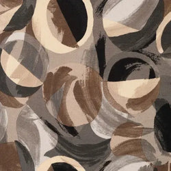 SATIN VISCOSE IMPRIME CERCLES- SABLE