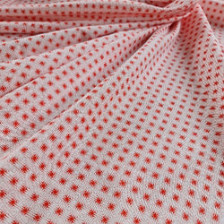 Popeline de coton carrés graphique rouge - La boite à tissus