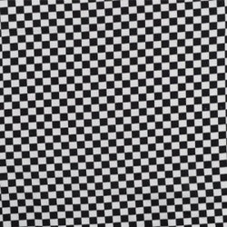 Popeline de coton drapeaux de course noir et blanc carrés 1 cm - La boite à tissus