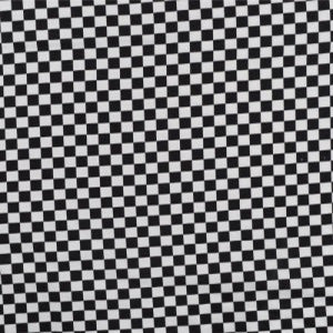 Popeline de coton drapeaux de course noir et blanc carrés 1 cm - La boite à tissus