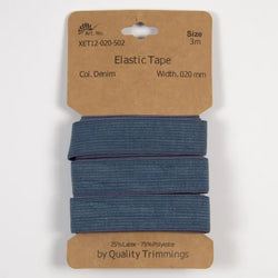 Carte élastique 20 mm Denim- 3 mètres