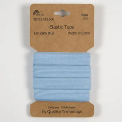 Carte élastique 15 mm Bleu Bébé- 3 mètres