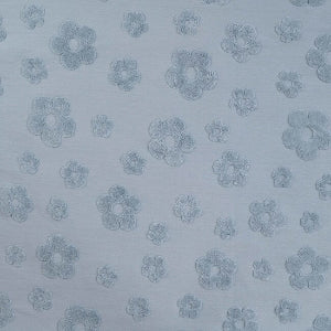 Coton fleurs jacquard- Bleu