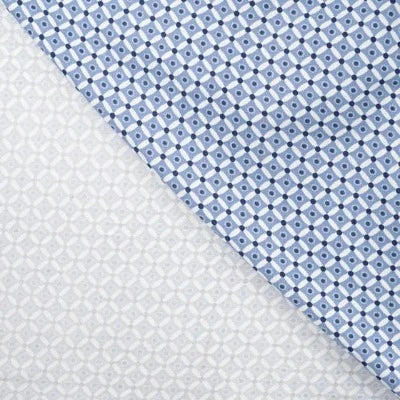Jersey de coton  imprimé forme géométrique - Denim