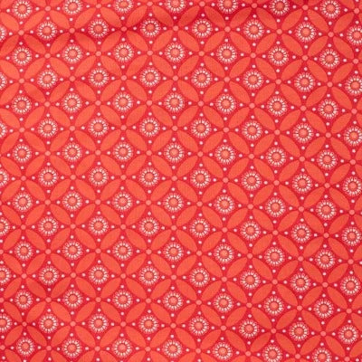 Jersey de coton  imprimé forme géométrique cercles-Corail