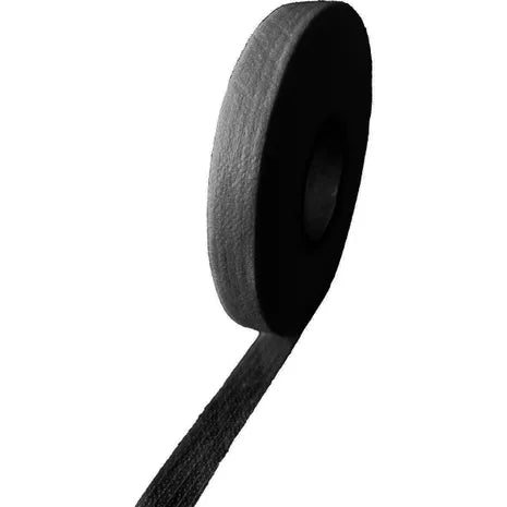 Support droit fil thermocollant noir 15 mm de large - Rouleau de 50 mètres