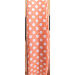 Biais à pois light orange 18 mm - La boite à tissus