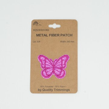 Ecusson métallisé papillon fuchsia - La boite à tissus