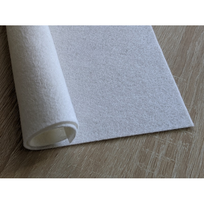 Feutrine fine 1 mm 100% polyester 45 cm  blanc - La boite à tissus