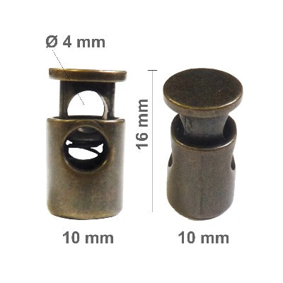 Stop Cordon Metal Bronze 10 mm - La boite à tissus